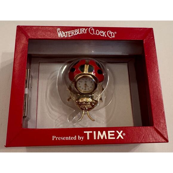 New in Box Timex Waterbury Clock Co Ladybug Desk Clock Sealed 2.5" - Picture 1 of 4